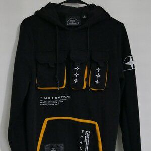 Time & Space - Men's Small Black Pullover Hoodie With Front Pockets